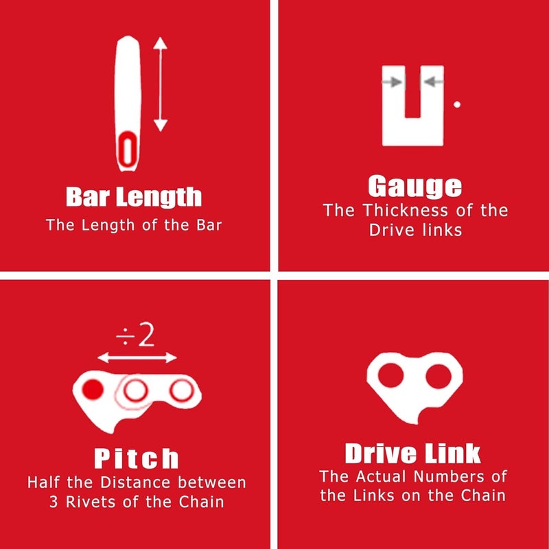 ES 3 Pack 10 Inch Chainsaw Chain 3/8" LP Pitch .043" Gauge 40 Drive Links Semi-Chisel Chain Saw Chains for Husqvarna, Poulan, Craftsman, Greenworks and More Chainsaw Brands - Image 5